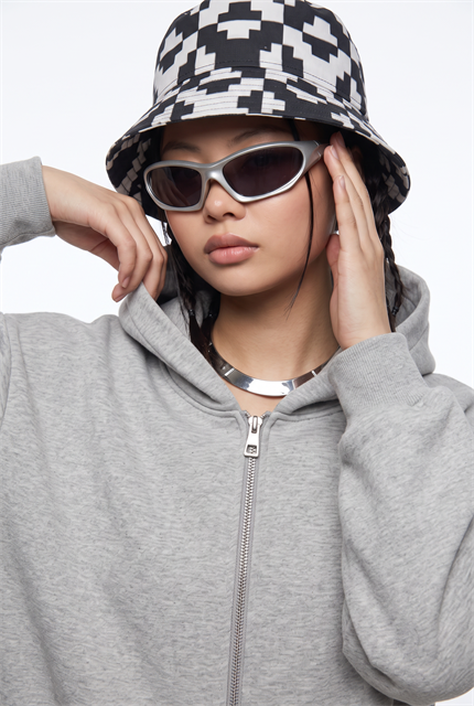 Kadın Chill Oversize Gri Zip Sweatshirt
