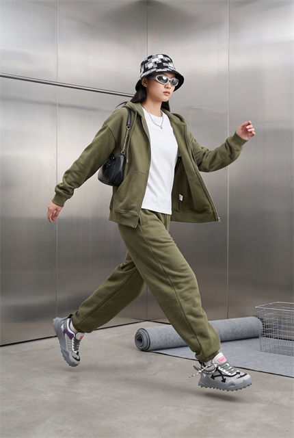 Kadın Chill Oversize Haki Zip Sweatshirt