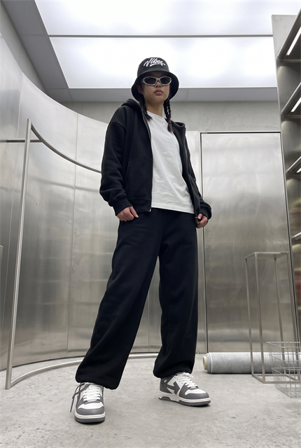 Kadın Chill Oversize Siyah Zip Sweatshirt