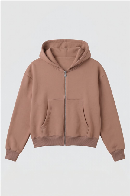Kadın Chill Oversize Somon Fermuarlı Sweatshirt