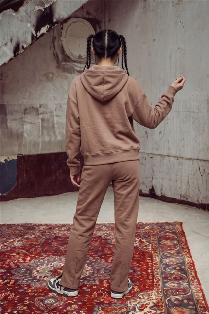 Kadın Chill Oversize Somon Fermuarlı Sweatshirt