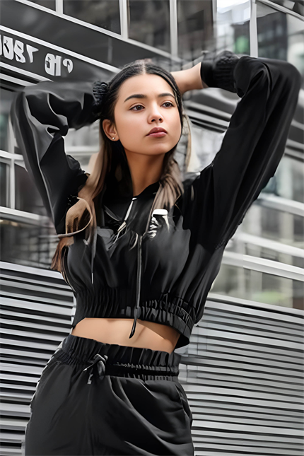 Kadın Equality Siyah İpli Crop Sweatshirt