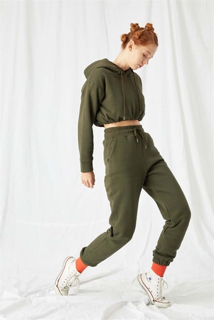 Kadın Jogger Haki Eşofman Altı