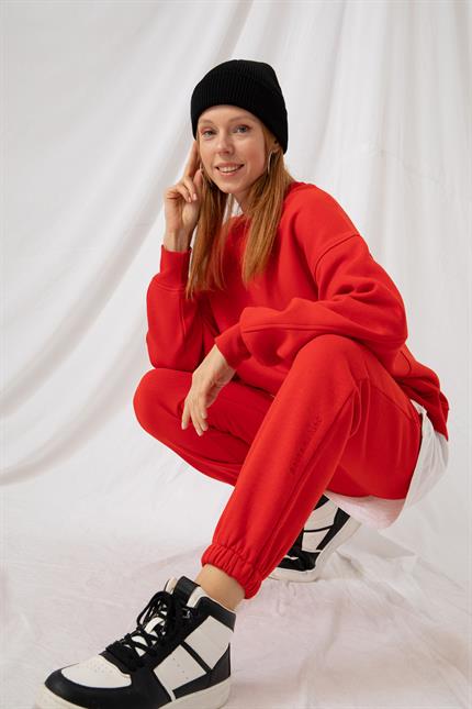 Kadın Jogger Kırmızı Eşofman Altı