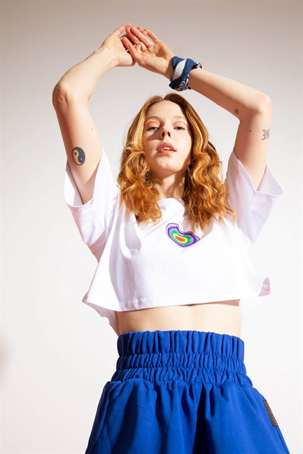 Kadın Kısa EWBO Beyaz T-Shirt