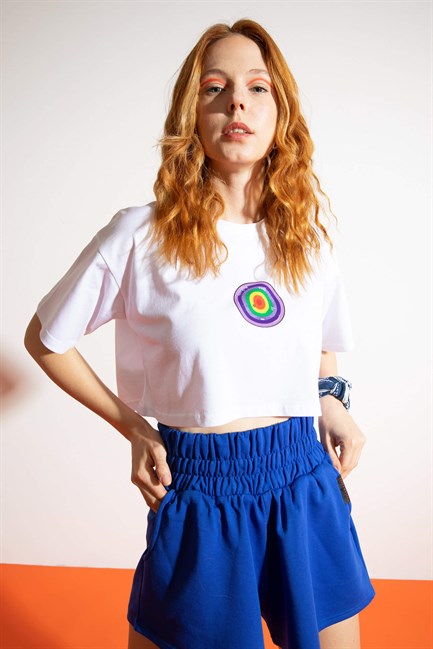 Kadın Kısa EWBO Beyaz T-Shirt