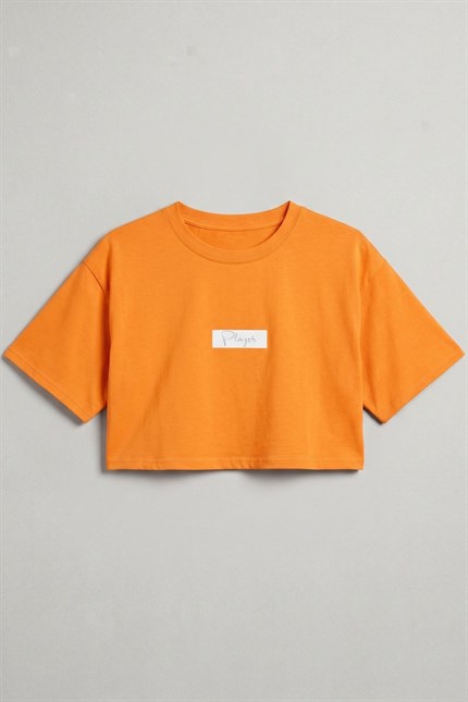 Kadın Kısa Player Turuncu T-Shirt