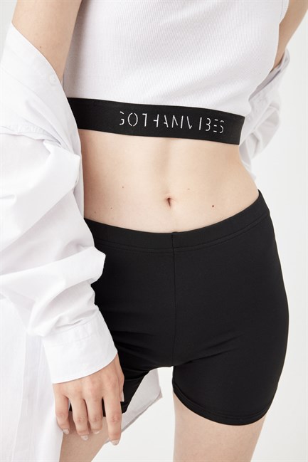 Kadın Siyah Mini Biker Tayt 004