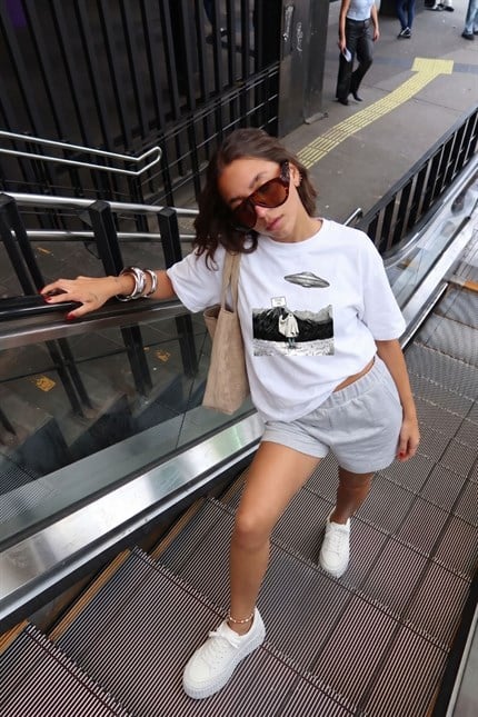 Kadın Take Me Oversize Beyaz T-Shirt