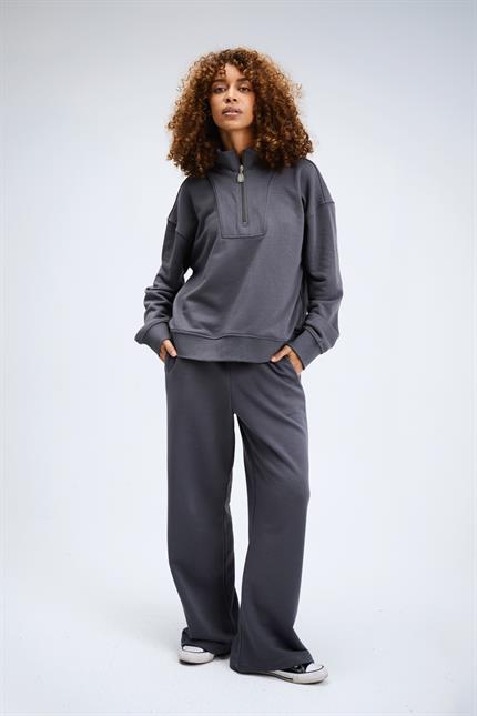 Kadın Timeless Fermuarlı Antrasit Sweatshirt