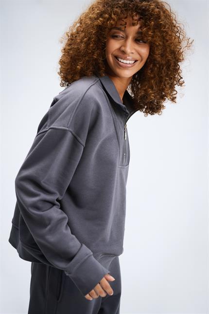 Kadın Timeless Fermuarlı Antrasit Sweatshirt