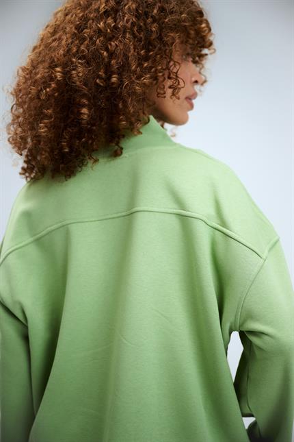 Kadın Timeless Fermuarlı Fıstık Yeşili Sweatshirt