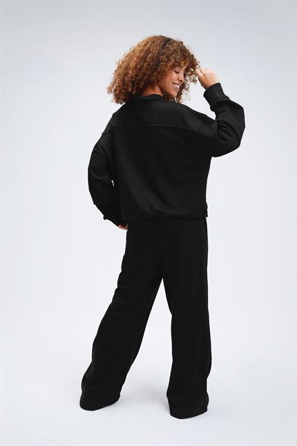 Kadın Timeless Fermuarlı Siyah Sweatshirt