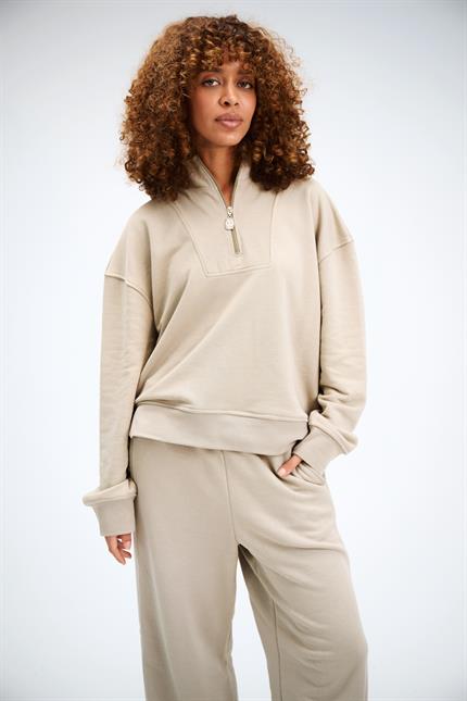 Kadın Timeless Fermuarlı Vizon Sweatshirt