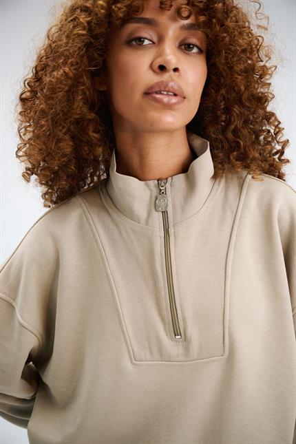 Kadın Timeless Fermuarlı Vizon Sweatshirt