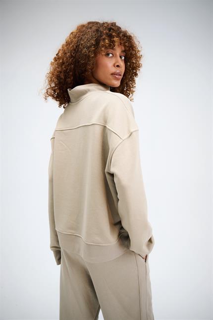 Kadın Timeless Fermuarlı Vizon Sweatshirt