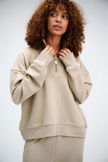 Kadın Timeless Fermuarlı Vizon Sweatshirt