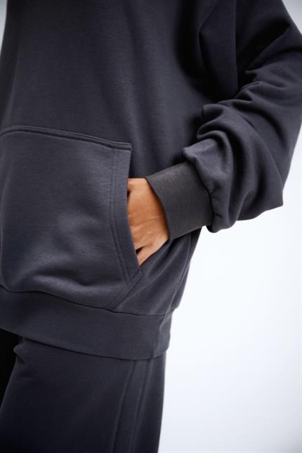 Kadın Timeless Oversize Antrasit Hoodie Sweatshirt