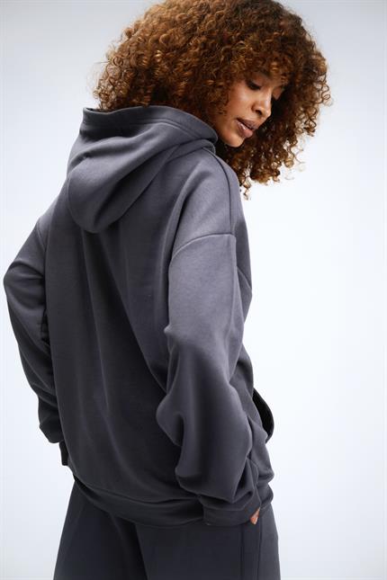 Kadın Timeless Oversize Antrasit Hoodie Sweatshirt
