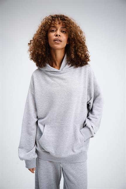 Kadın Timeless Oversize Gri Hoodie Sweatshirt