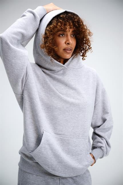 Kadın Timeless Oversize Gri Hoodie Sweatshirt