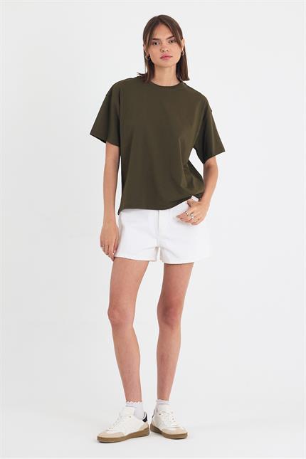 Kadın Timeless Oversize Haki T-Shirt
