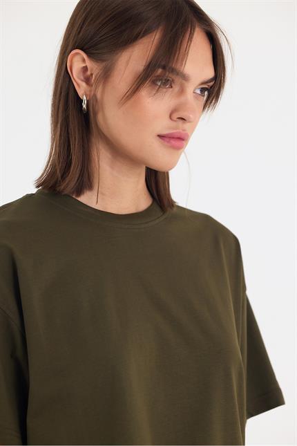 Kadın Timeless Oversize Haki T-Shirt