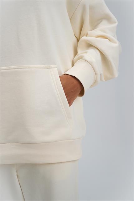 Kadın Timeless Oversize Krem Hoodie Sweatshirt