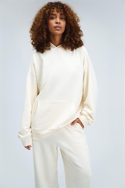 Kadın Timeless Oversize Krem Hoodie Sweatshirt