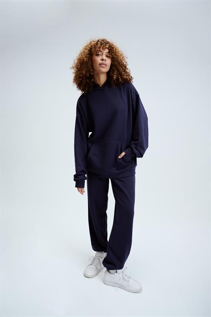 Kadın Timeless Oversize Lacivert Hoodie Sweatshirt