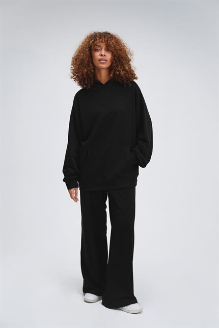 Kadın Timeless Oversize Siyah Hoodie Sweatshirt