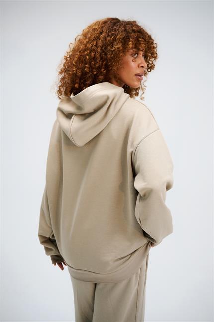 Kadın Timeless Oversize Vizon Hoodie Sweatshirt