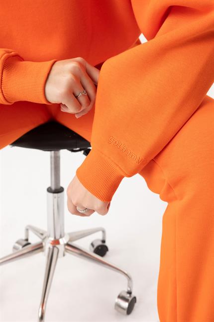Kadın Vibe Oversize Alev Turuncu Sweatshirt