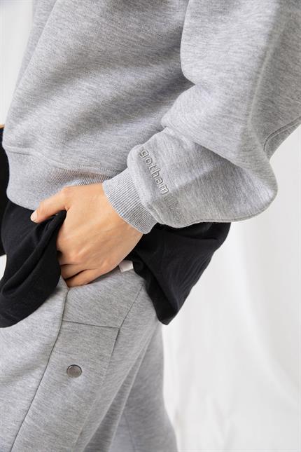 Kadın Vibe Oversize Gri Sweatshirt