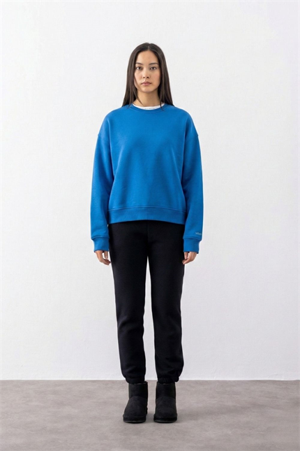 Kadın Vibe Oversize Mavi Sweatshirt
