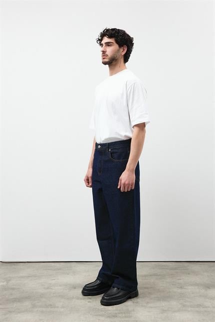 Erkek Loose Fit Mavi Kot Pantolon