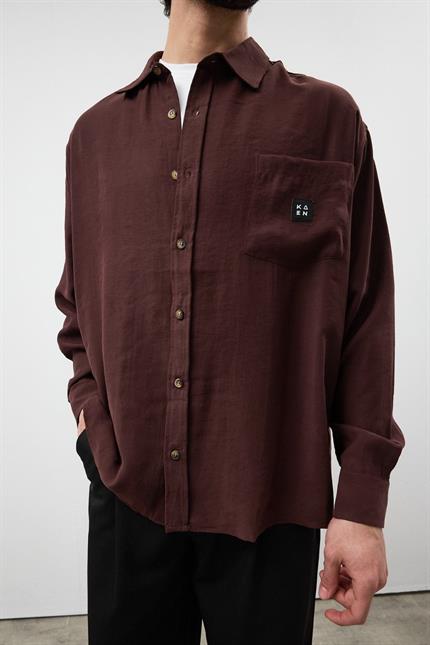 Erkek Modal Kiremit Dökümlü Gömlek