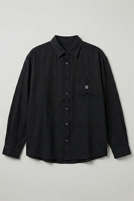 Modal Siyah Dökümlü Gömlek