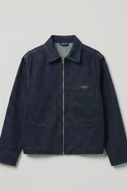Erkek Oversize Fermuarlı Kot Ceket