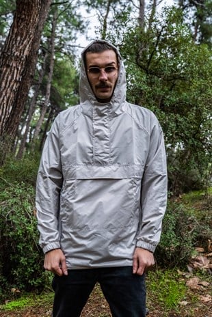 Erkek Gri Yağmurluk