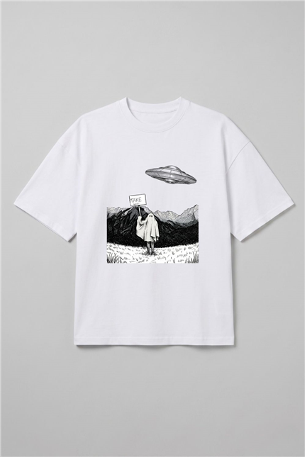 Take Me Oversize Beyaz T-Shirt