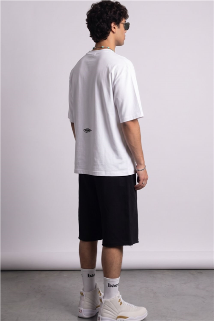 Erkek Take Me Oversize Beyaz T-Shirt