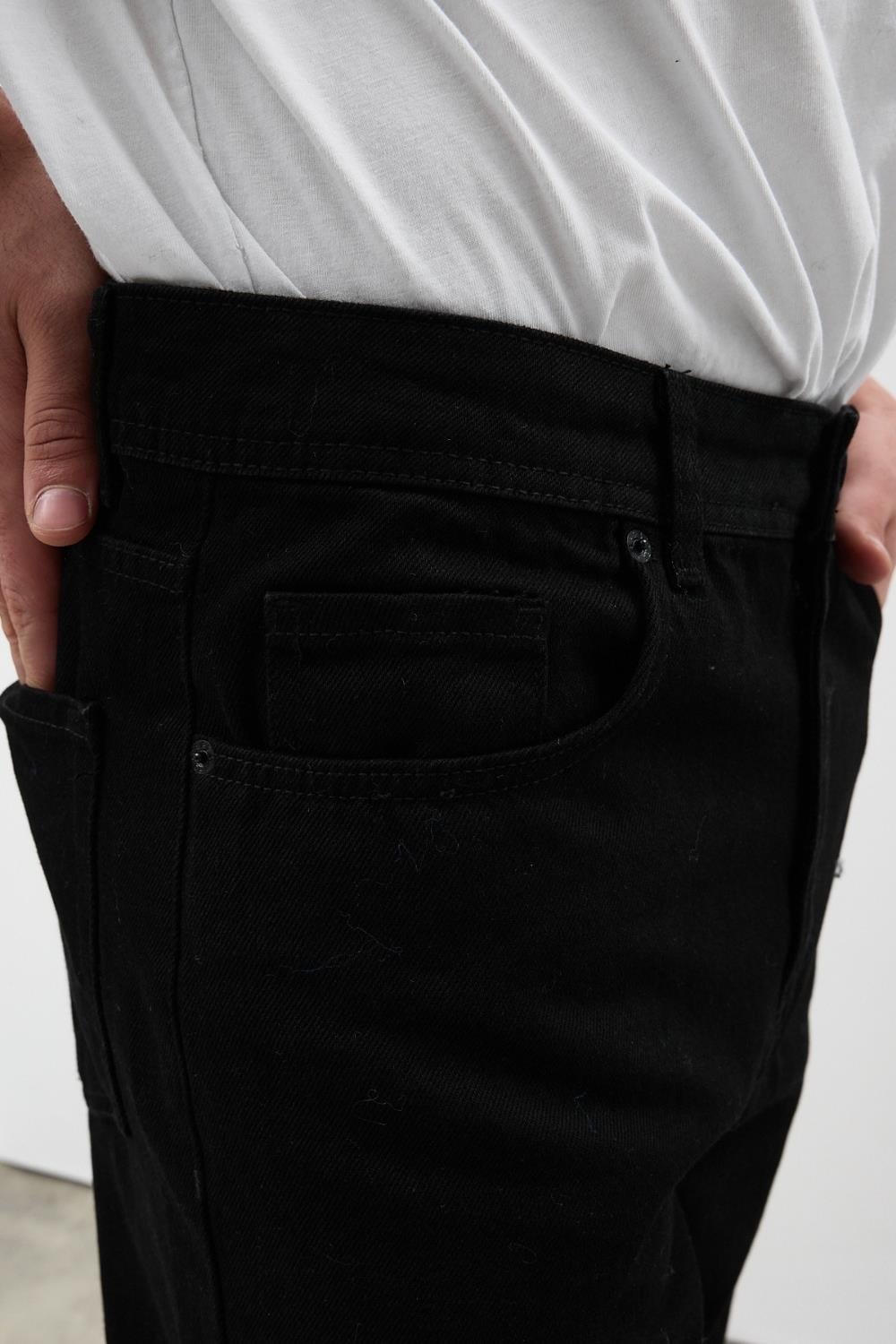 Erkek Baggy Siyah Kot Pantolon · 8