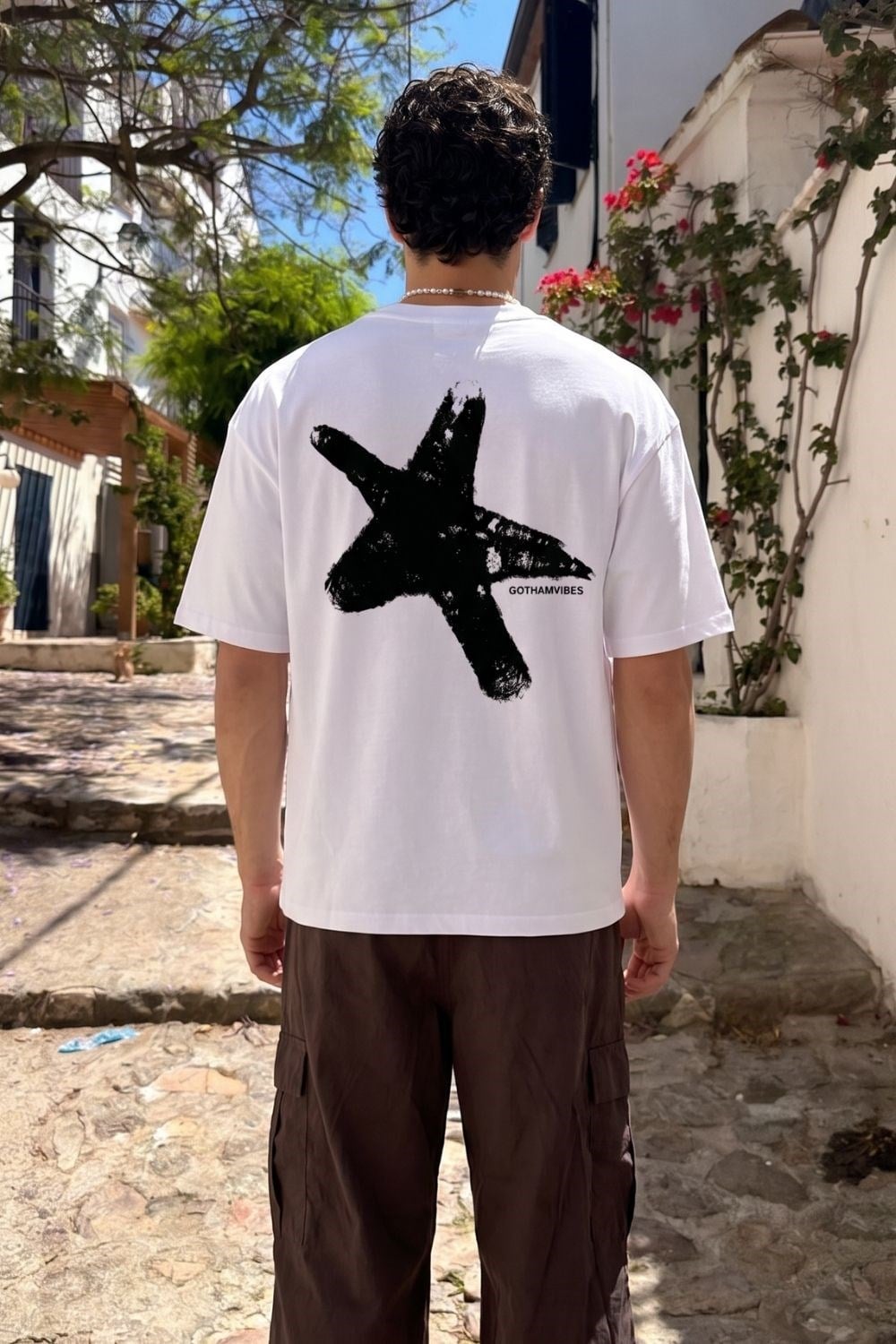 Boxy Star Beyaz Premium T-Shirt
