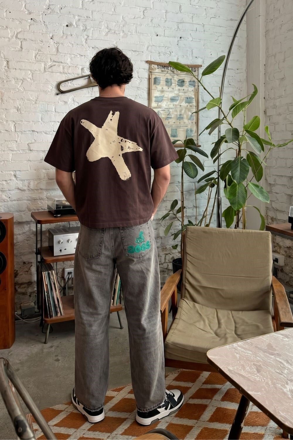 Boxy Star Kahverengi Premium T-Shirt