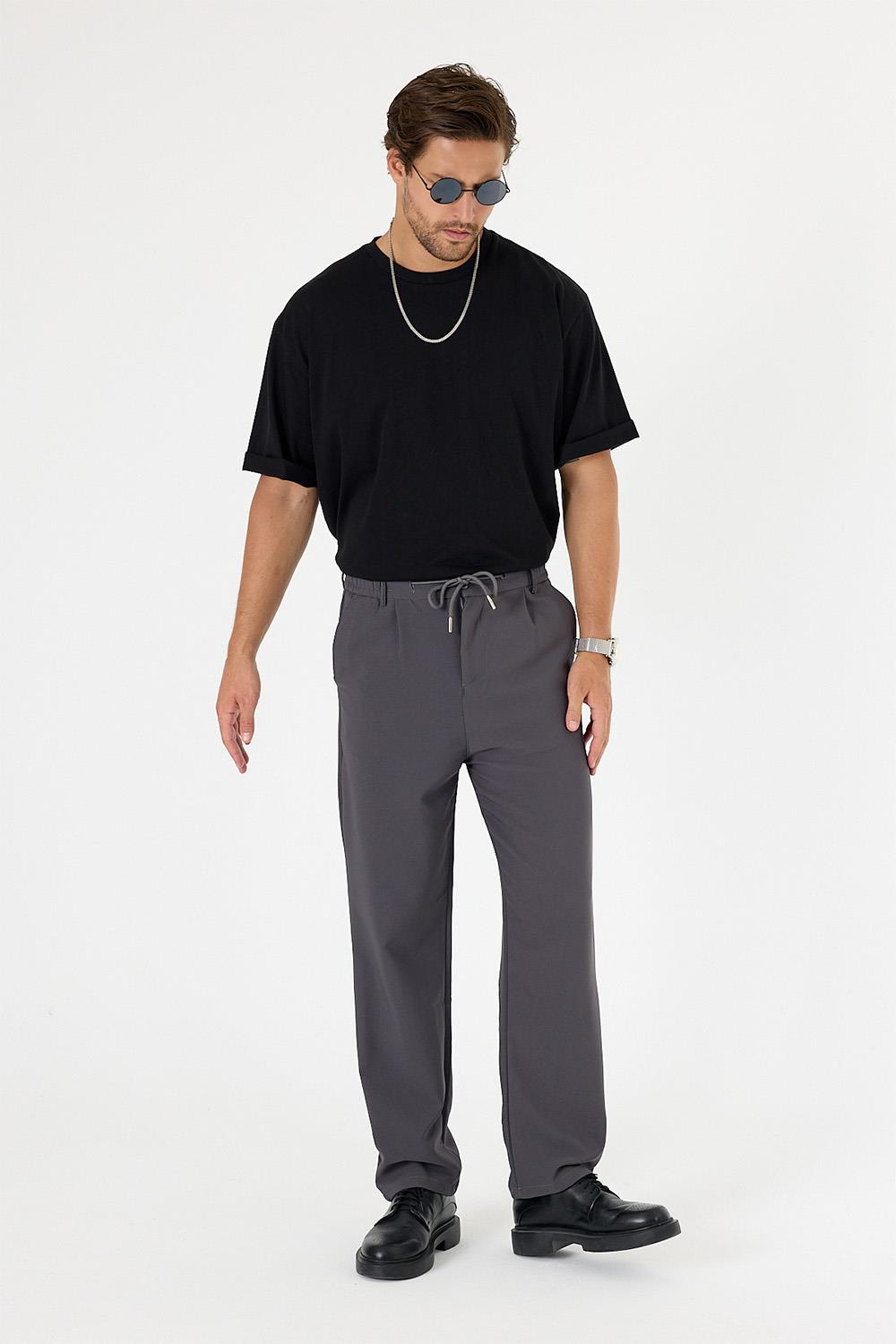 Erkek Antrasit Baggy Pantolon