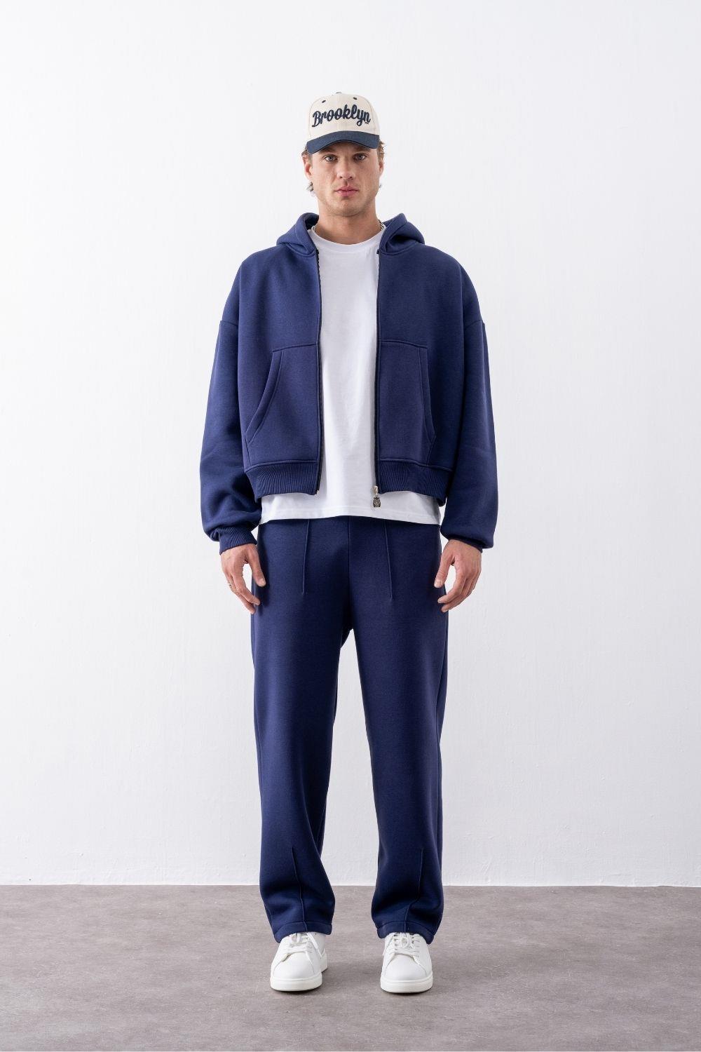 Erkek Baggy Chill Lacivert Eşofman Altı