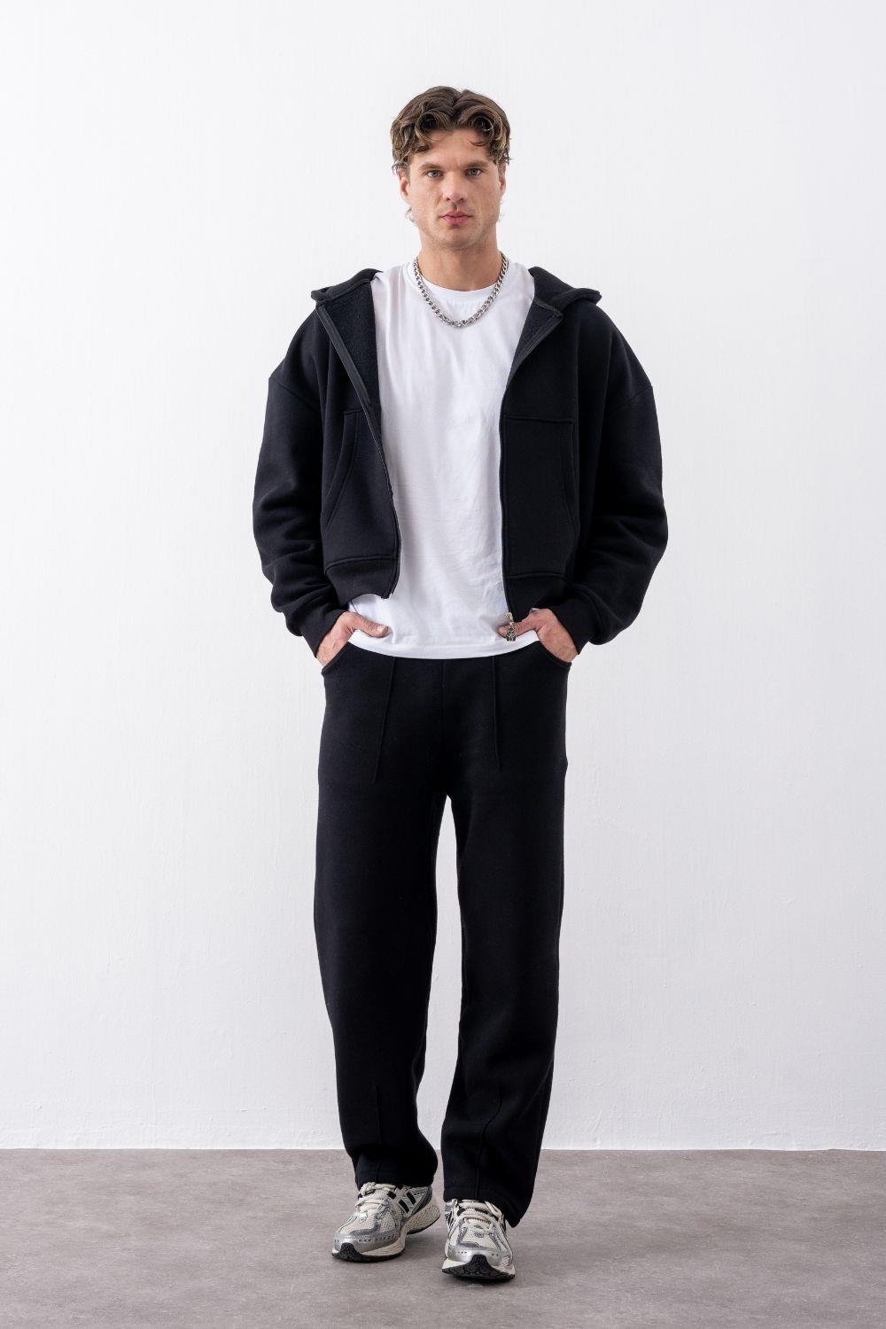 Erkek Baggy Chill Siyah Eşofman Altı