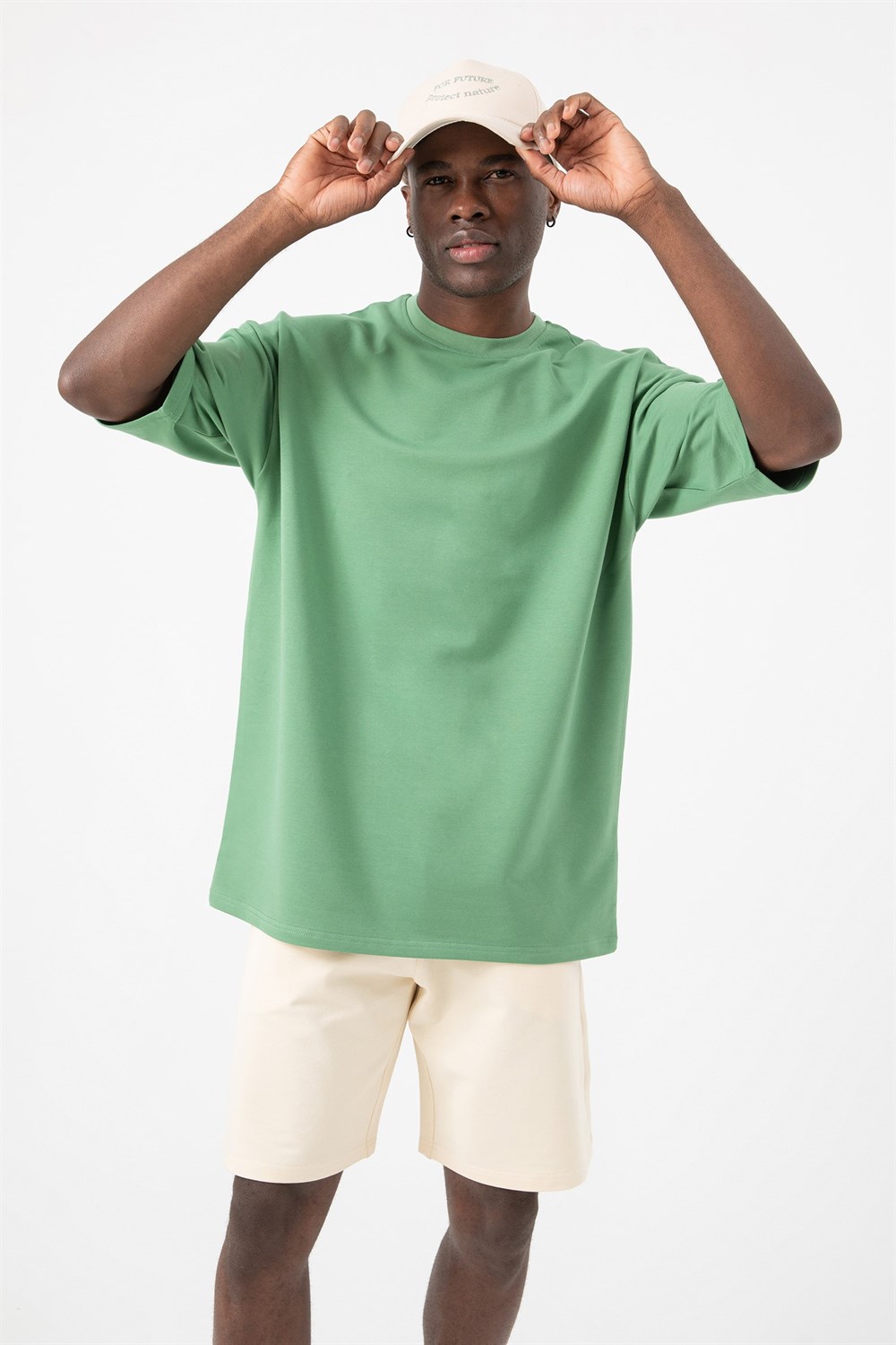 Erkek Base Oversize Çağla T-Shirt