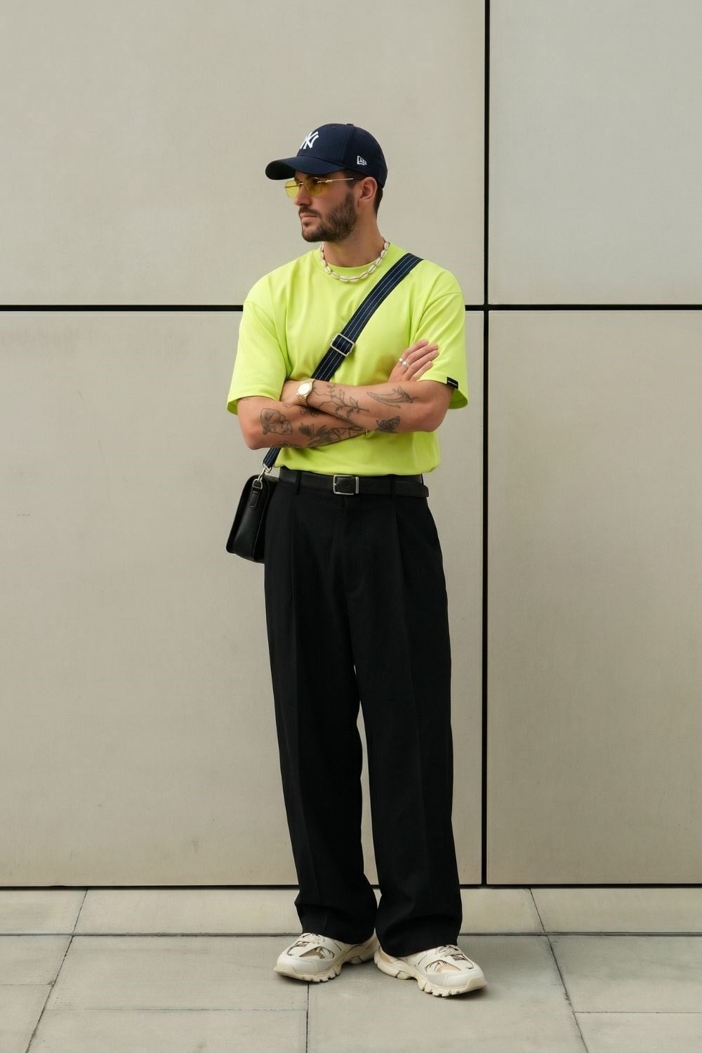 Erkek Base Oversize Lime Yeşili T-Shirt